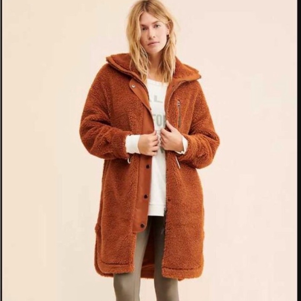 Varley Jones Coat brown teddy